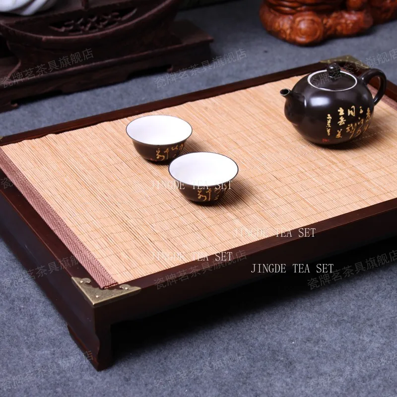 Tea Tray Bamboo Mat Bamboo Stick Tea Mat Editor in Chief Bamboo Curtain Protective Curtain Tea Residue Filtration Teaset