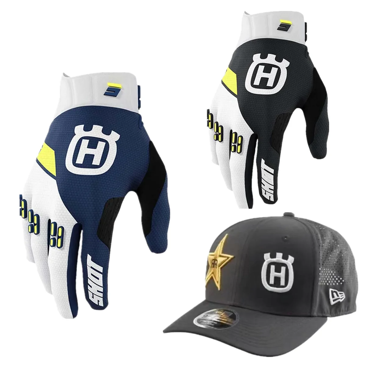 Motorcycle gloves Husqvarna Moto Navy MX Off Road Motocross MTB Dirt Bike