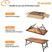 Coffee Table, No Assembly Low Coffee Table, Floor Table Desk for Sitting on The Floor, Portable Floor Table for Living Room 2