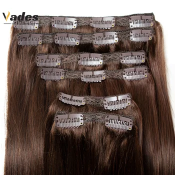 High Quality Straight Human Hair Clip In Hair Extensions for 100% Unprocessed Full Head Human Hair 6/Pcs with 16Clips 160-240G
