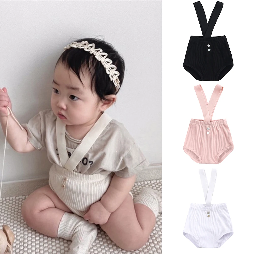Baby Summer Shorts For 3-18M Solid Cotton Suspenders Toddler Boys Girls Clothes Newborn Stripe Outfits Romper Jumpsuit cotton shorts,casual shorts,baby rompers