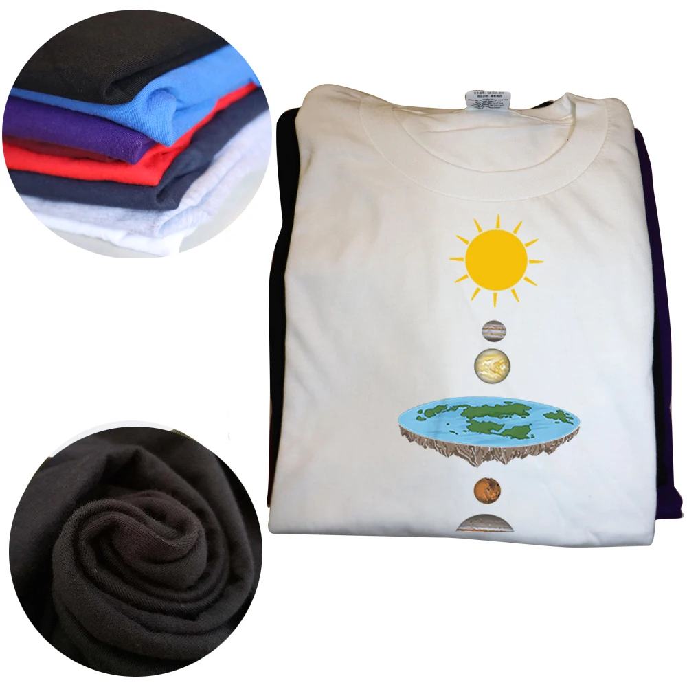 Herr t-shirt med solsystemtryck i bomull casual_voghion.com