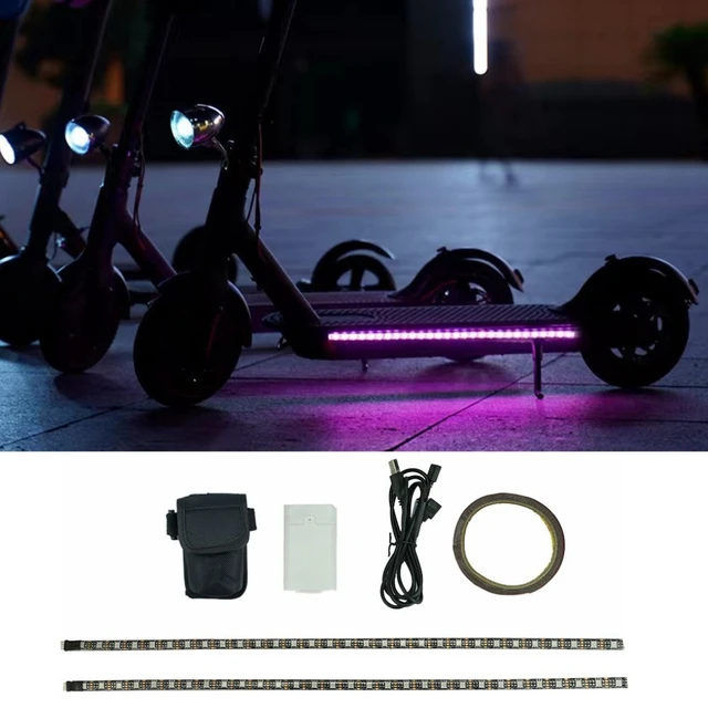 Tira de luces LED para patinete eléctrico Xiaomi M365, lámpara de barra  para monopatín, conmutación de varios colores, impermeable, luz nocturna -  AliExpress