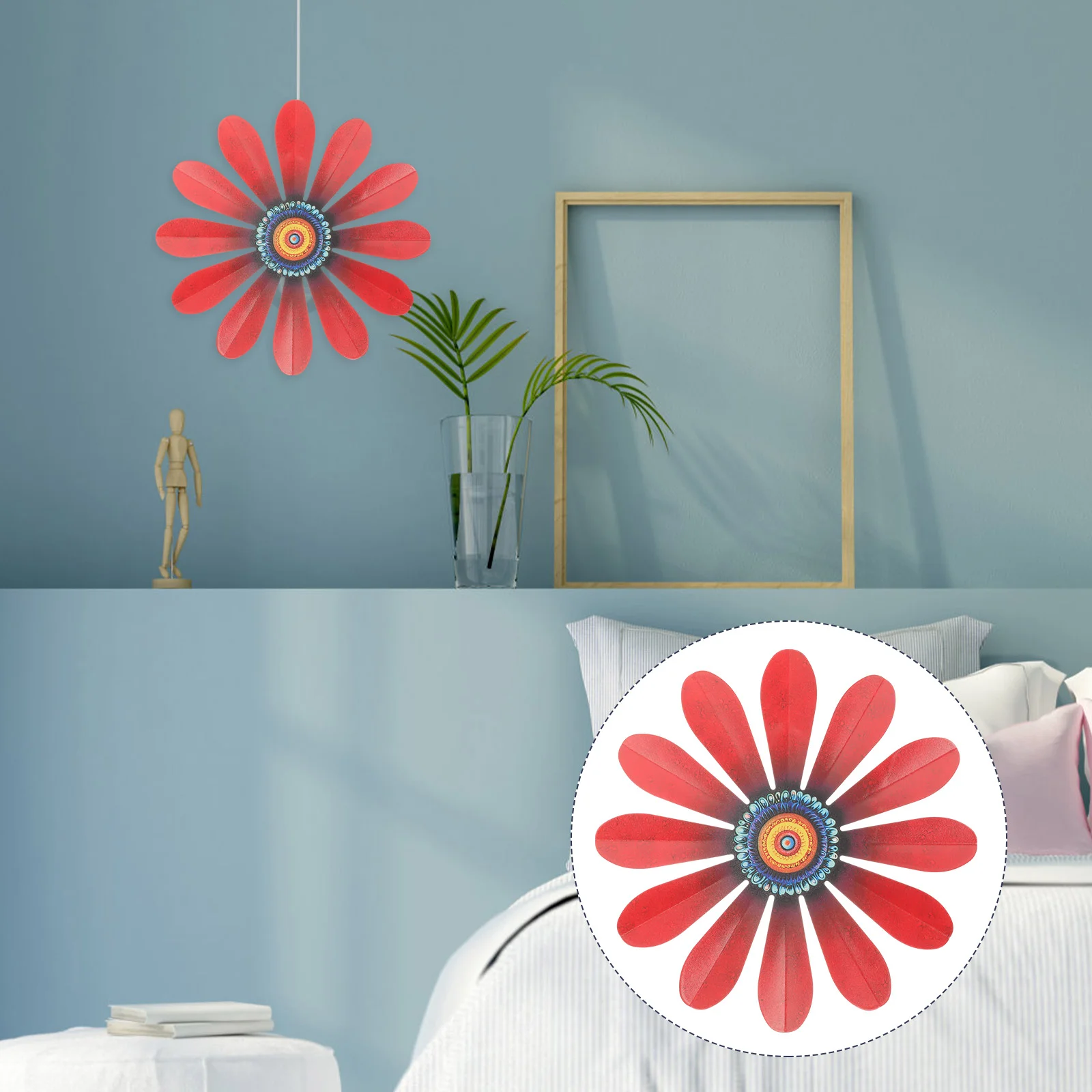 

Wrought Iron Flower Wall Decoration Home Ornament Outdoor Art Simulated Indoor Hanging Scene Pendant Crafts