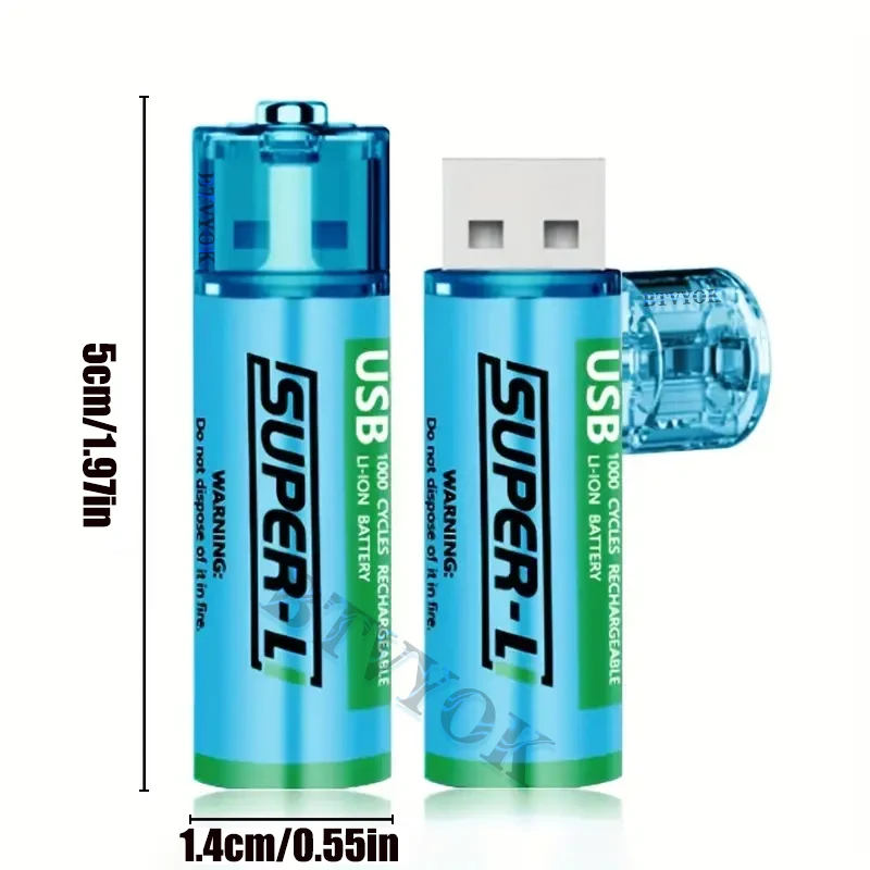 

1.5V new AA quick-charge lithium battery with Micro USB port, suitable for toy car game handle mp3, etc