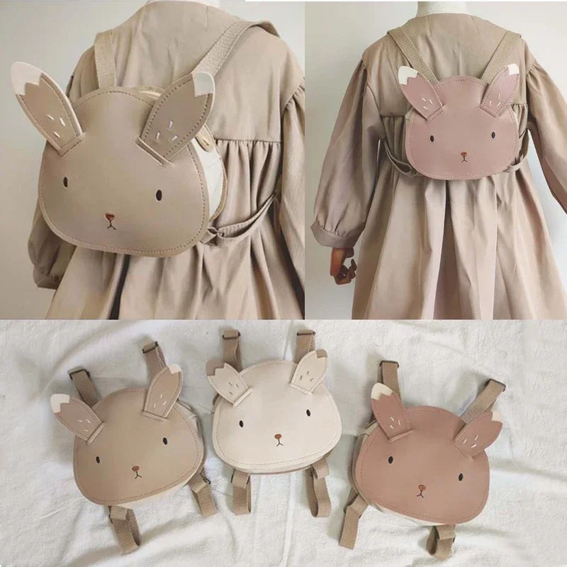 New Kids Backpack Baby Kindergarten School Book Bags Fashion Girls Cartoon Bunny PU Children Messenger Bag Princess Accessories - 3