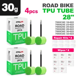 CYCLAMI Ultralight TPU Road Bike Inner Tube with French Valve - Super Light and Durable - 65mm (4pcs 30g)