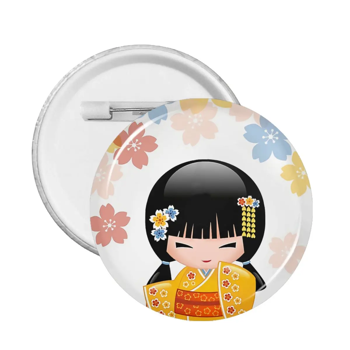 Giapponese Estate Kokeshi Bambola Pin Badge Art Cute Pin S Per Gli Amici Distintivi Spille Per I Vestiti