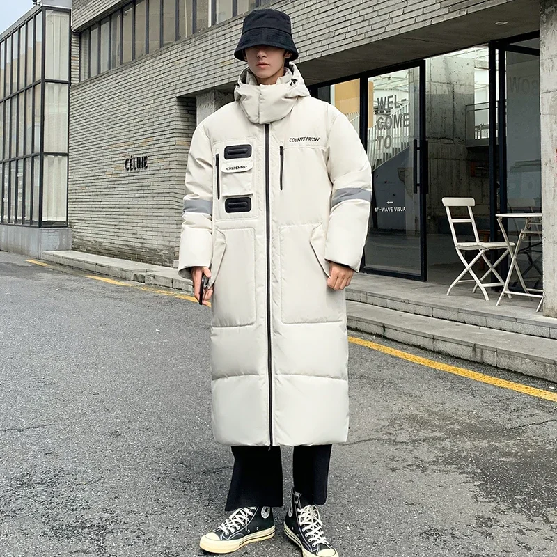 Winter X Long Cold Resistant Down Coat Men Winter Outdoor White