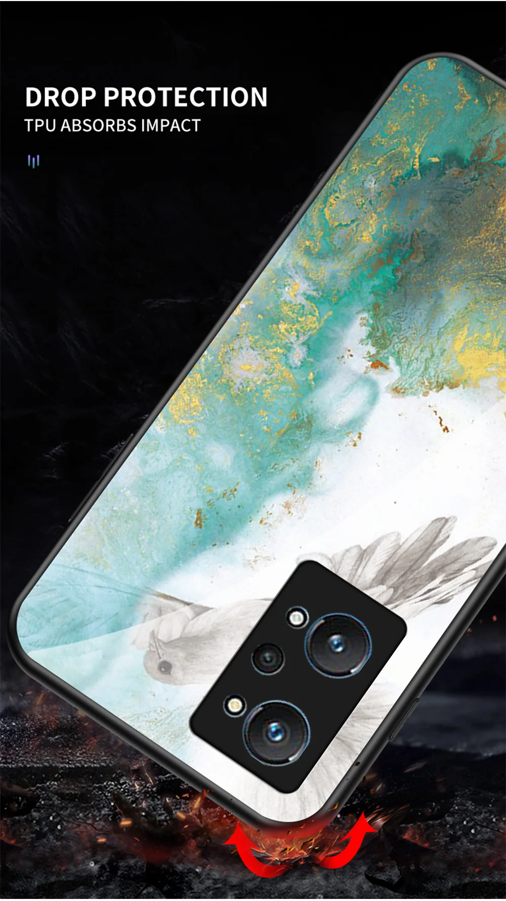 Realme 9 Pro Plus Custodia in vetro DECLAREYAO Coque in vetro temperato duro ultra sottile di lusso per OPPO Realme 8 7 7i 6 5 3 2 Cover_voghion.com