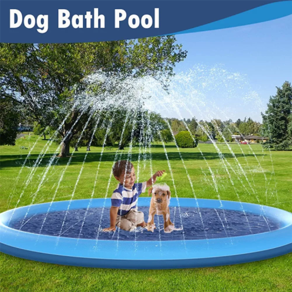 100cm Inflatable Water Spray Mat Children Game Play Summer Lawn Mats Kids Outdoor Splash Mat For Pool Games Toy Sprinkle