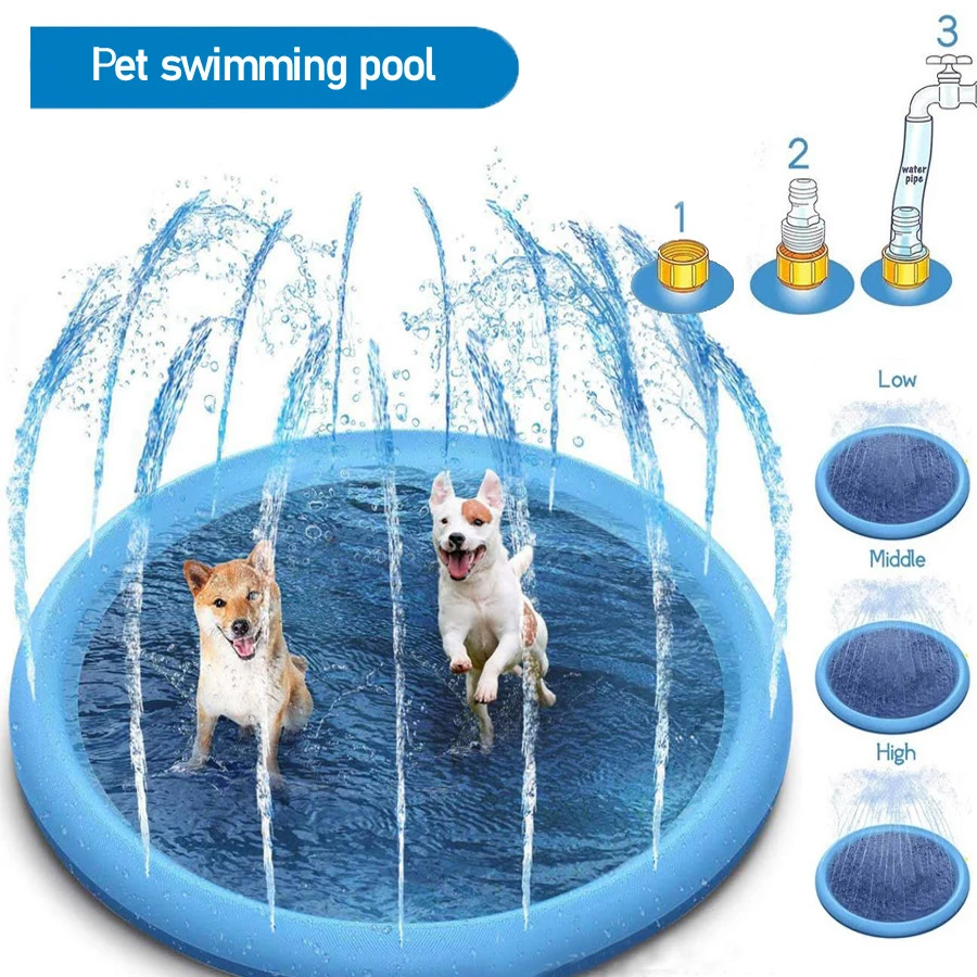 Pet Sprinkler Pad Play Cooling Mat Swimming Pool Inflatable Water Spray Pad Mat Tub Summer Cool