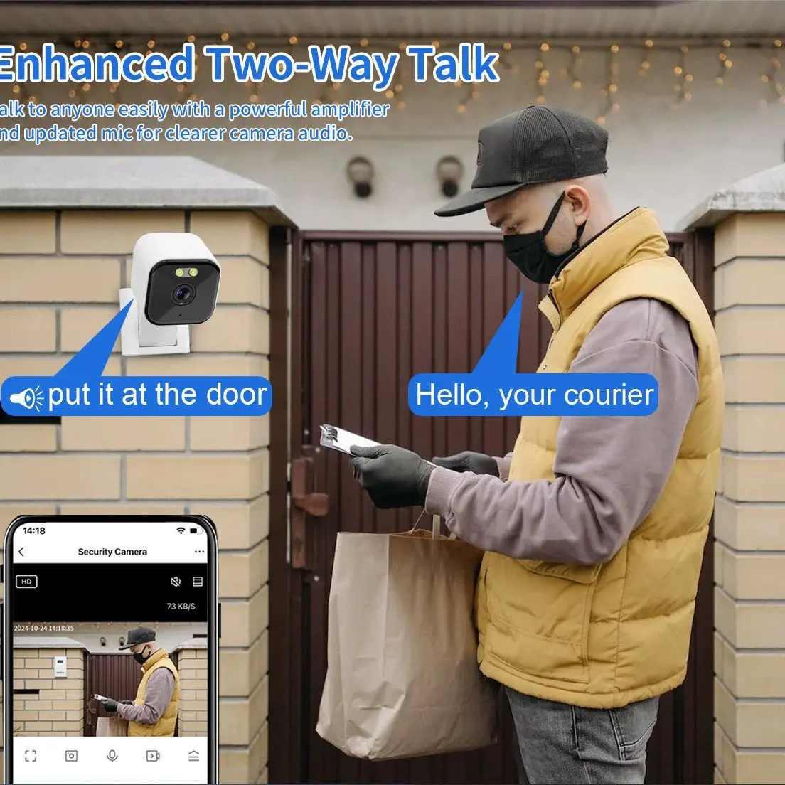 Waterproof WiFi Tuya Camera Smart Home Security Camera 4MP HD Color Night Baby Monitor Two Way Audio Video Surveillance Security 5