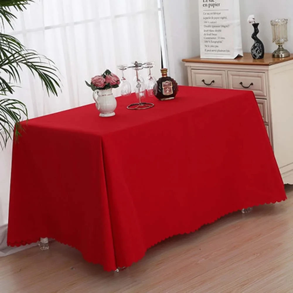 

Red rectangular tablecloth, conference hotel exhibition tablecloth, event banquet decoration, solid color tablecloth