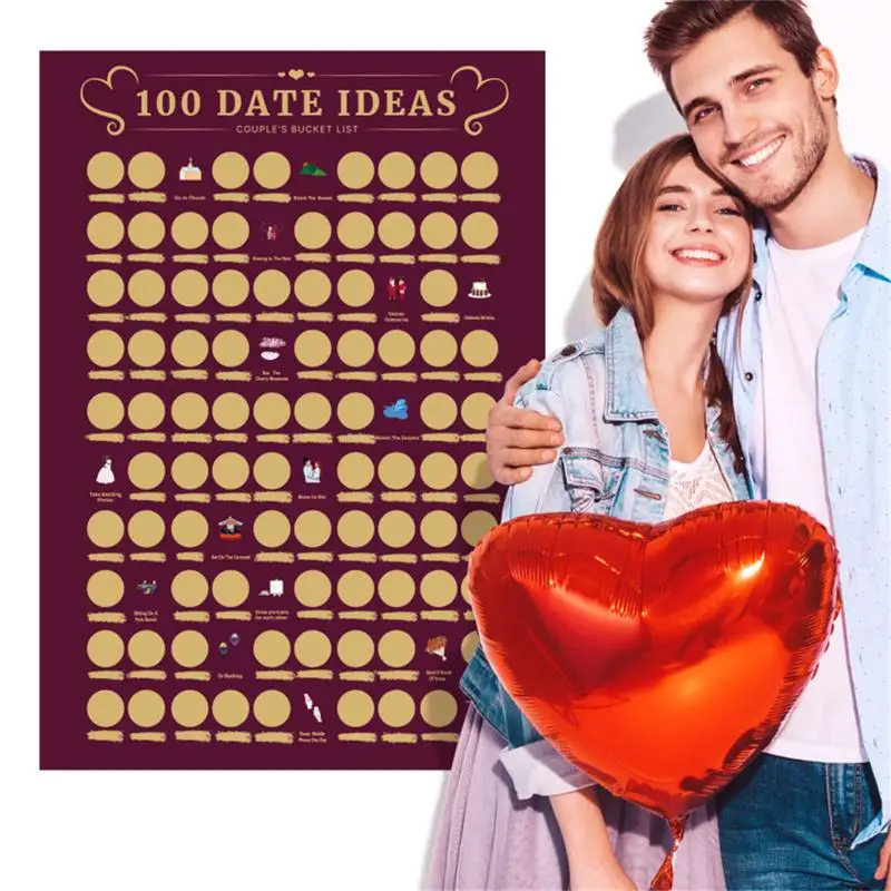 Affiche à gratter de 100 dates, cadeau de Saint-Valentin pour lui, idées de  rendez-vous galant, liste de seau pour les couples aventure défi