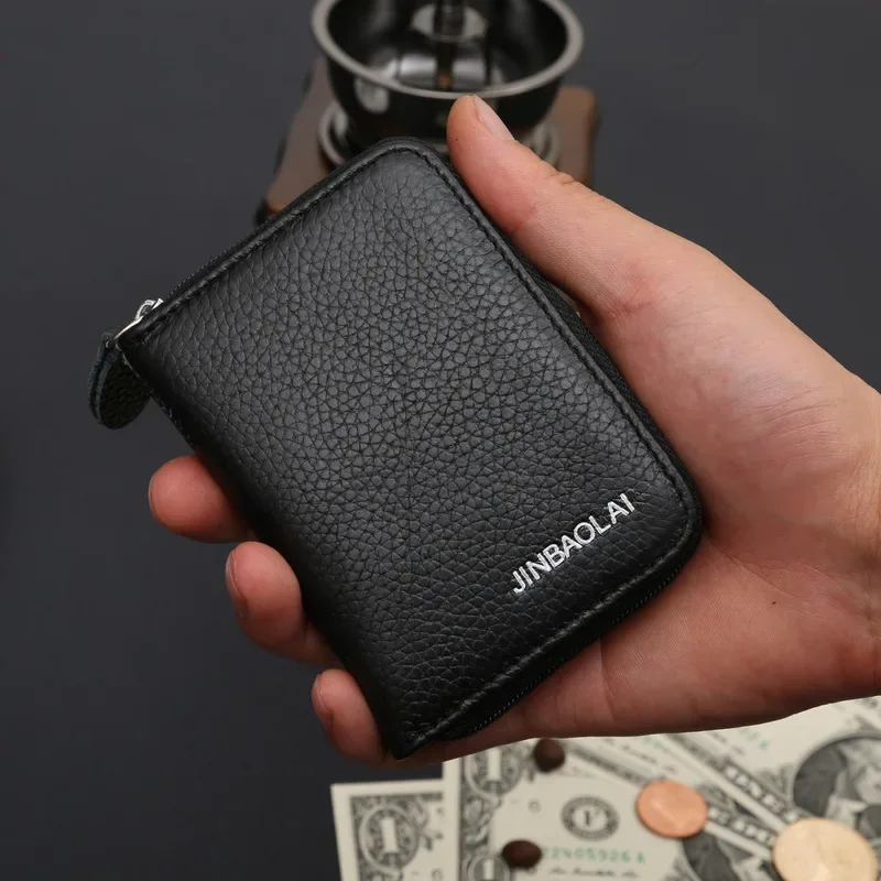 Leather Wallet Mens Wallet Card Holder Wallet Men Cardholder Wallet Cow Leather Mini Credit Card Holders