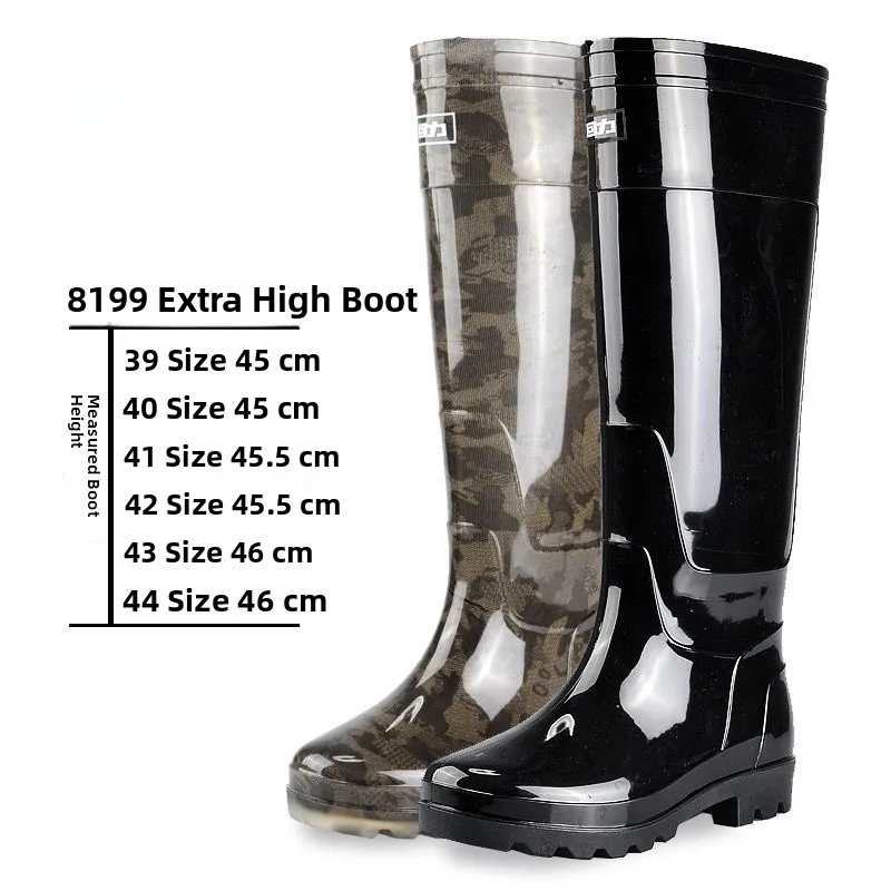 Bottes pluie homme Shanghai Huiri 8199 pêche antidérapantes confortables printemps