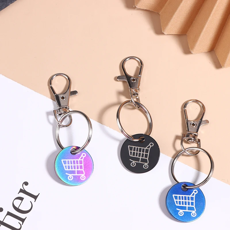 Einkaufswagen-Schlüsselanhänger mit Karabinerhaken, Mini-Metall-Supermarkt-Einkaufswagen-Entferner, Münzanhänger, Schlüsselanhänger für Unisex – Detail 4