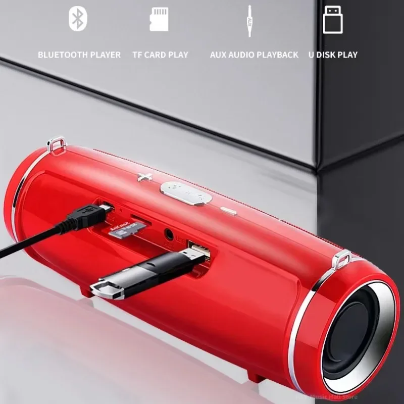 Portable Bluetooth Speaker Portable IPX7 Waterproof Outdoor HIFI Column Speaker Wireless Bluetooth Speaker Subwoofer Stereo Sound Box FM Radio TF Boom box
