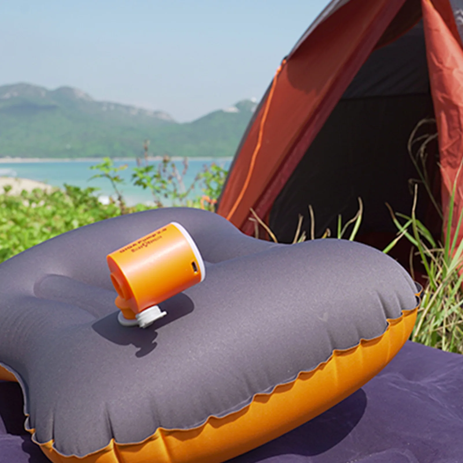 Matelas gonflables-Camping Matelas gonflable avec pompe rechargeable USB- matelas