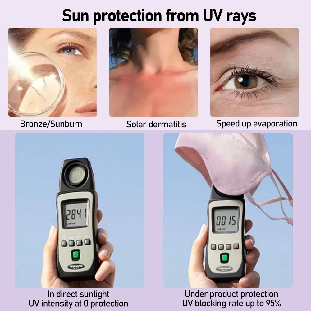 Summer Anti-UV Quick-drying Face Cover Ice Silk Sunscreen Mask Women Scarf Breathable Lady Face Protection Hanging Ear Headband