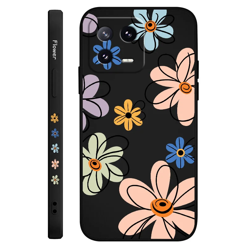 Enhanced Hoop Flower Liquid Silicone Phone Case Cover