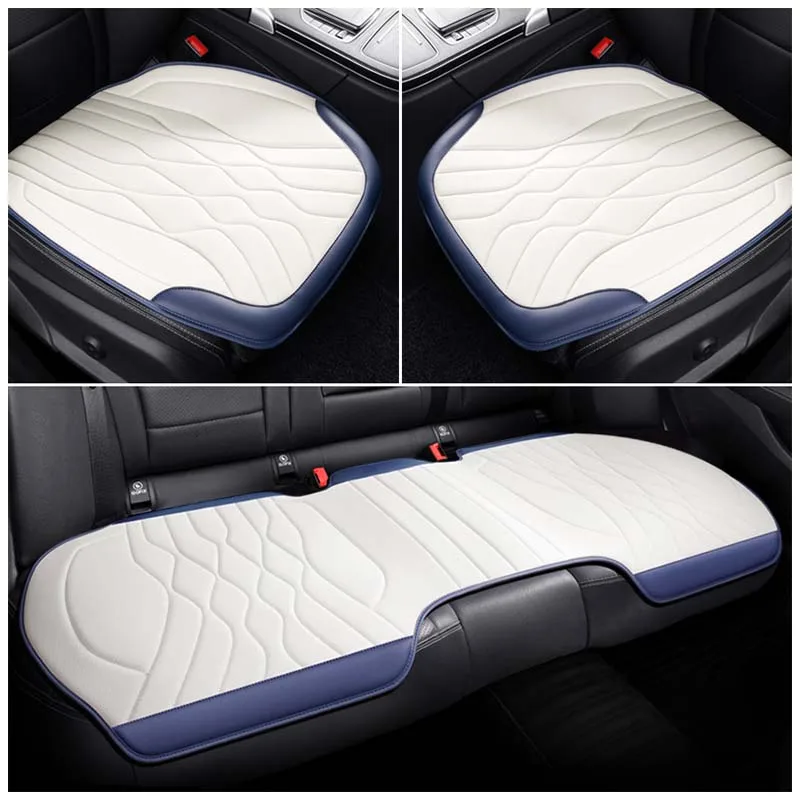 Luxus Auto Sitz Abdeckung Nappa Leder Eis Seide Atmungs Auto Sitzkissen  Universal 3D Textur Weichen Auto Stuhl Pad für sommer - AliExpress
