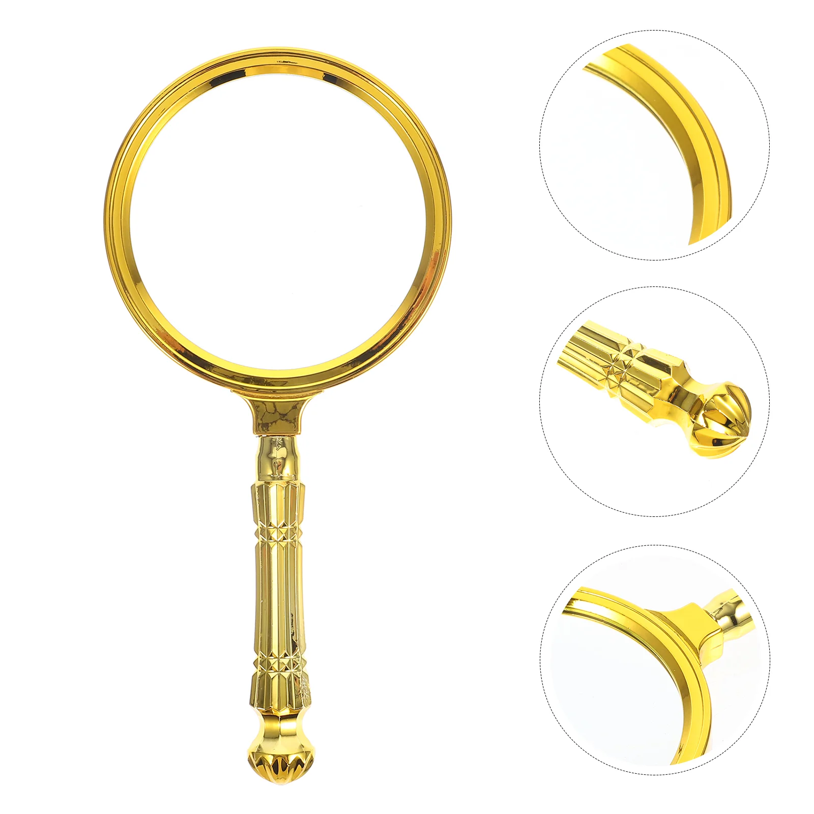 

Handheld 90mm Mira Royal Detective Gold Plated Magnifying Glass Childrens Glasses Handheld Magnifiers Elderly Reading Tools