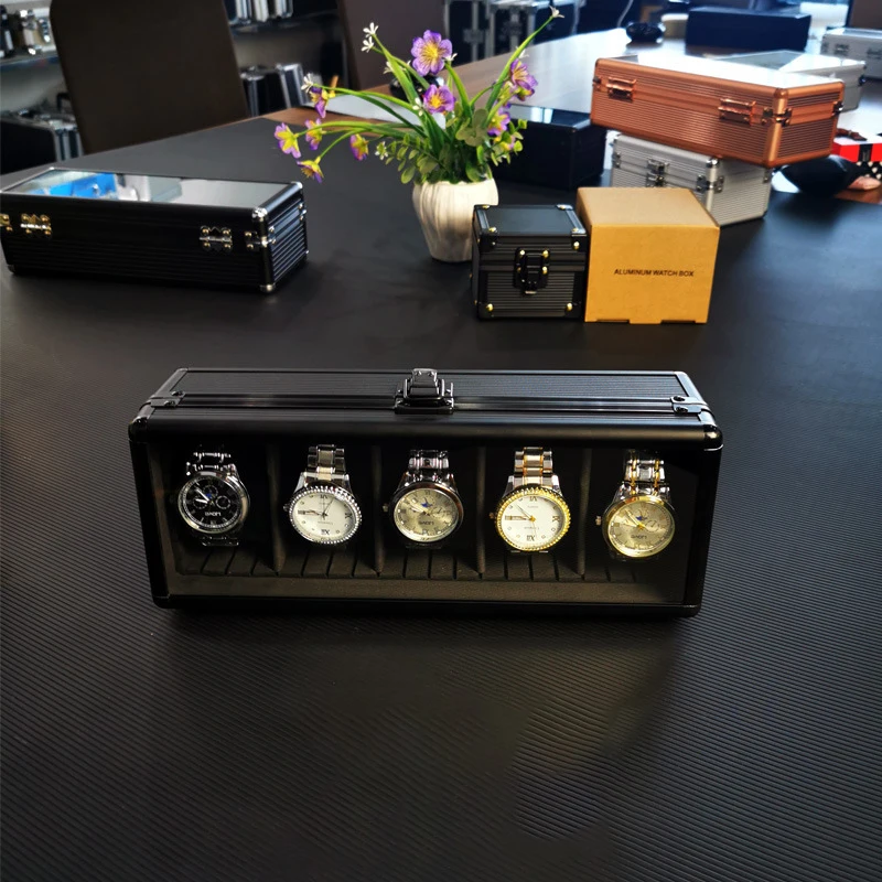 Aluminum Watch Display Case with 1/3/5 Slots, Portable Suitcase Organizer for Men &... - SKU WDC01721 - UGI Packaging
