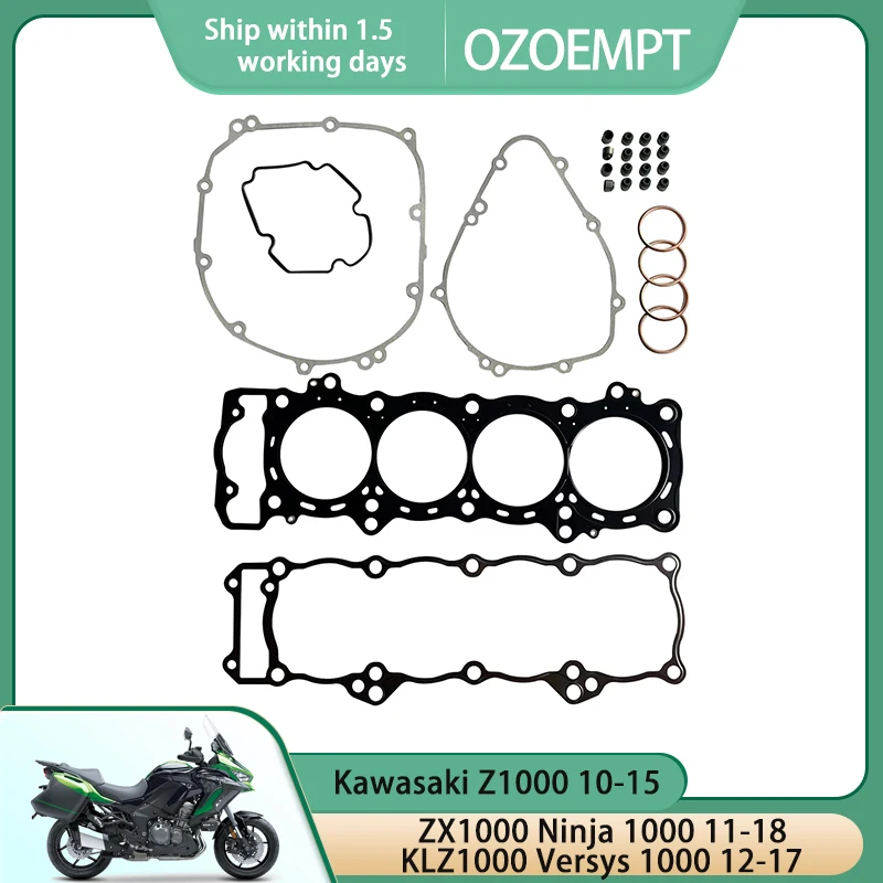 

OZOEMPT Engine Cylinder Crankcase Repair Gasket Apply to Kawasaki Z1000 10-15 ZX1000 Ninja 1000 11-18 KLZ1000 Versys 1000 12-17