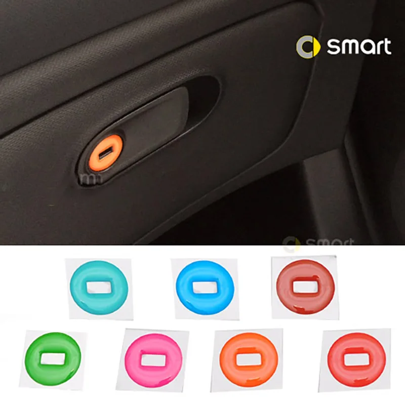 Car Styling Glove Box Keyhole Decoration 3D Epoxy Stickers For Mercedes Smart 451 Fortwo 2009