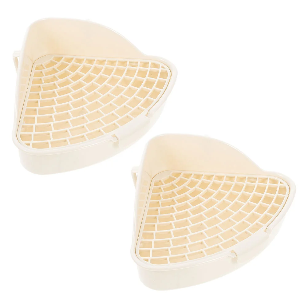 

2pcs Rabbit Training Potty Bunny Cage Toilet Pet Cage Supply Hamster Cage Litter Box