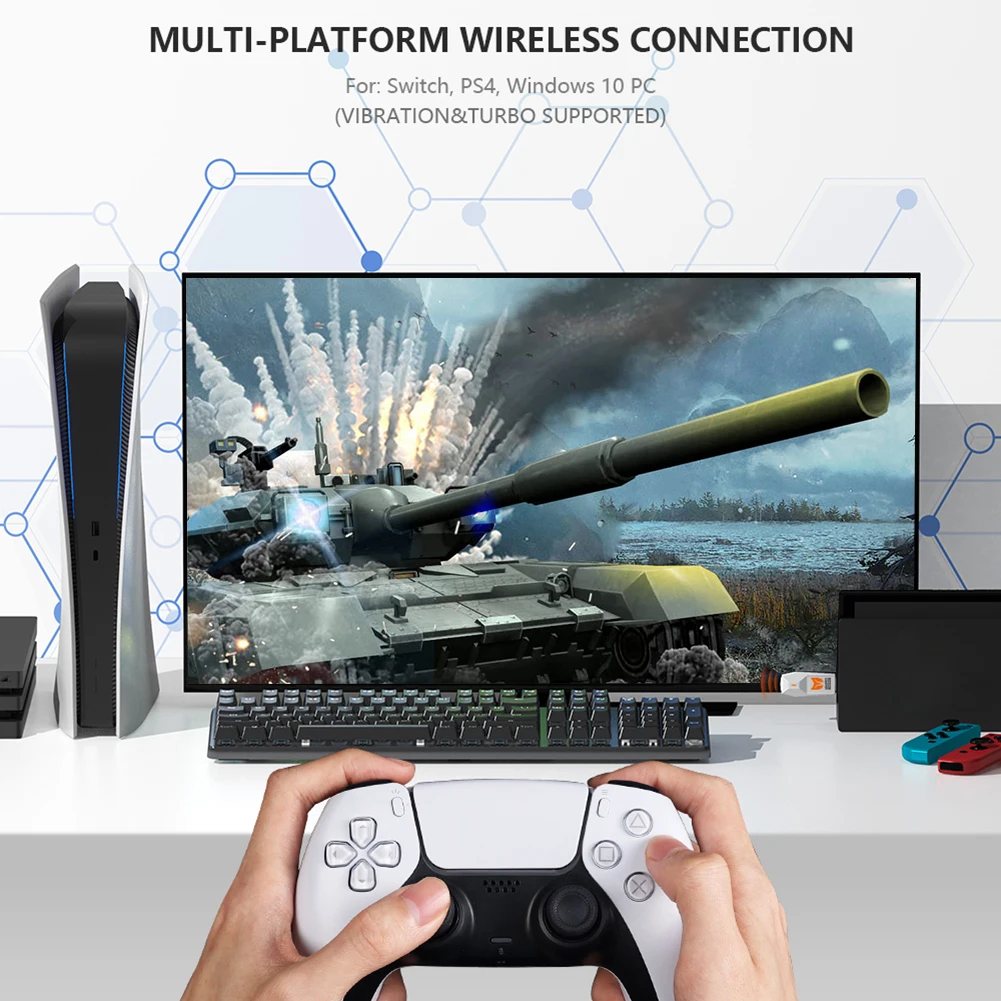 BIGBIG WON R100 Pro USB 무선 어댑터 (윈도우 PC, 스위치, XBOX One S용)