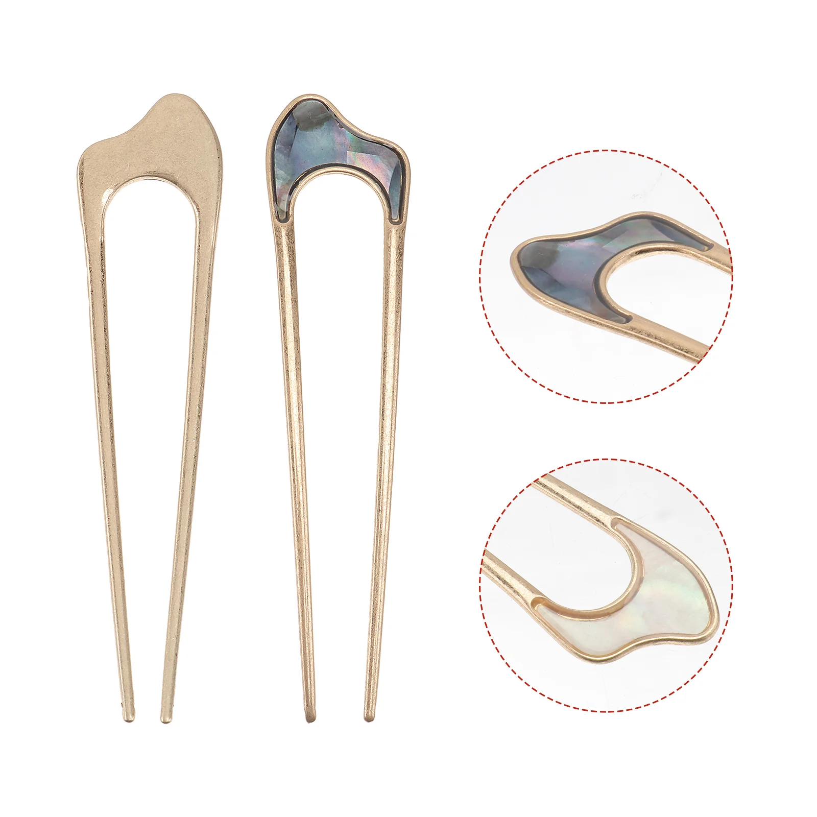 

U- Shaped Hairpins, 2pcs French Style Hair Pin Fork Sticks Updo Chignon for