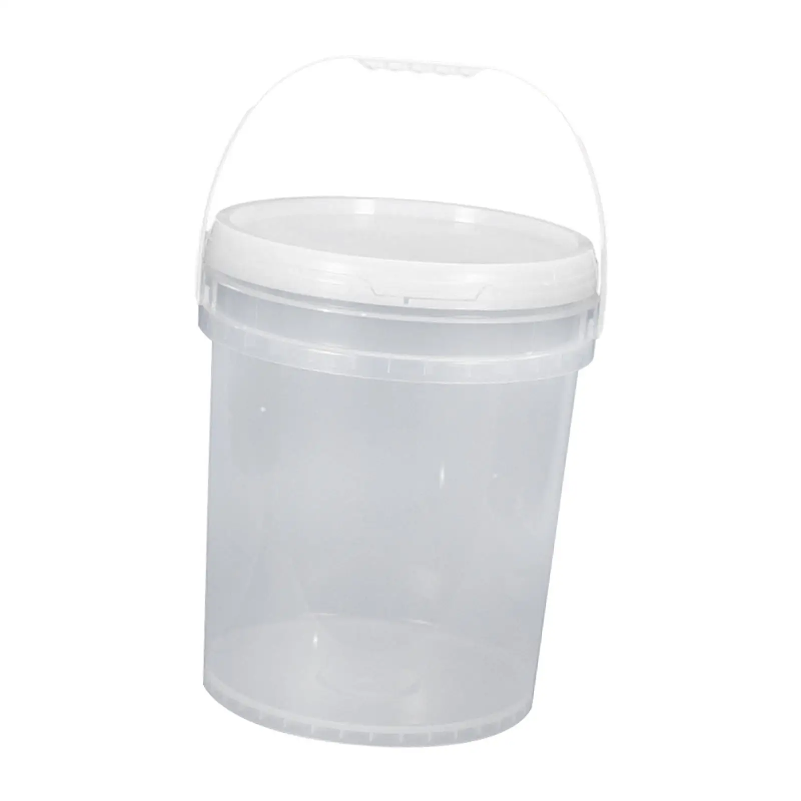 25L Food Storage Bucket Container with Handle and Lid All Purpose Pail Transparent Oil Tub Container