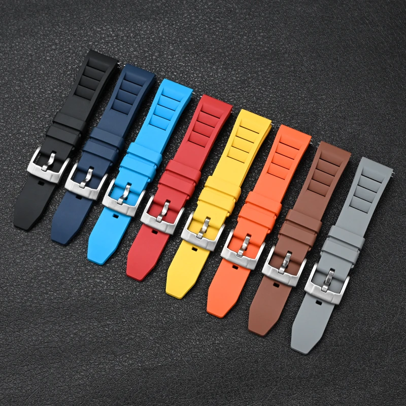 Premium FKM Fluoro Rubber Quick Release Waterproof Watch Strap with Stainless Steel Buckle