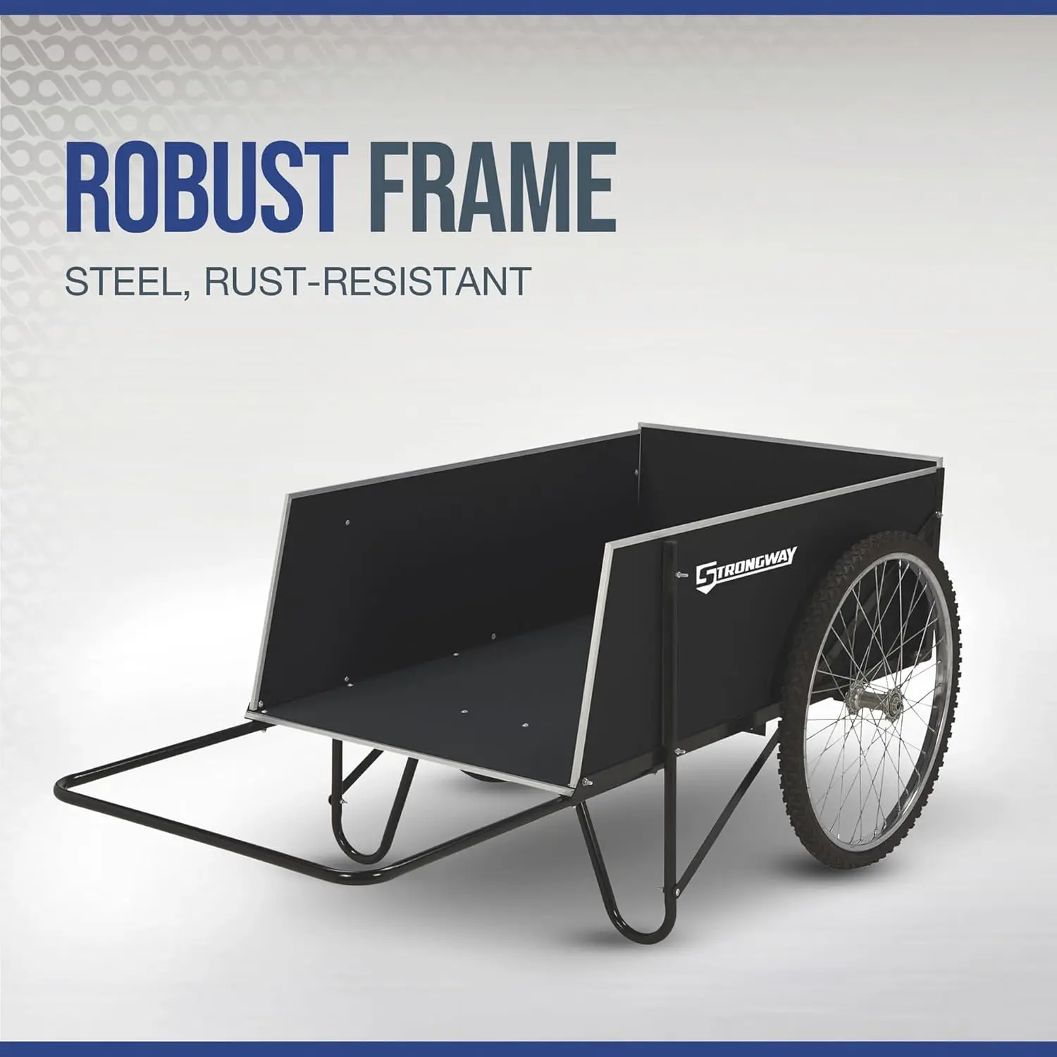 Strongway Garden Cart-400-lb. Capacity, 14 Cu. Ft. 48in.L x 29in.W