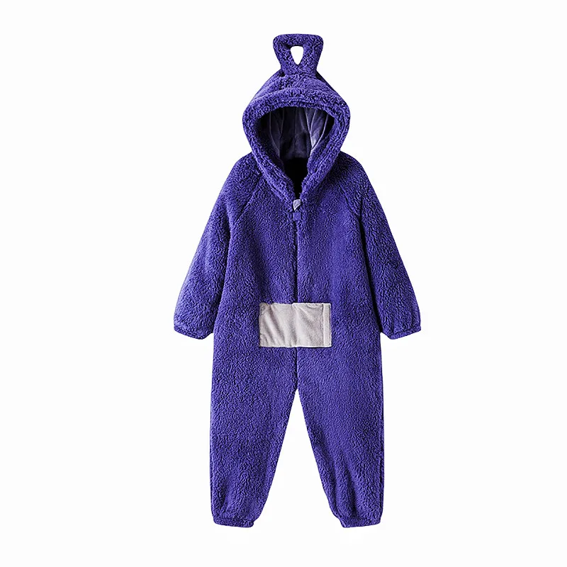 Laa-Laa Po Dipsy Tinky Winky Adult Cartoon Onesies Pigiama Spessa Velluto Corallo Loungewear Famiglie Home Wear Tuta Intera