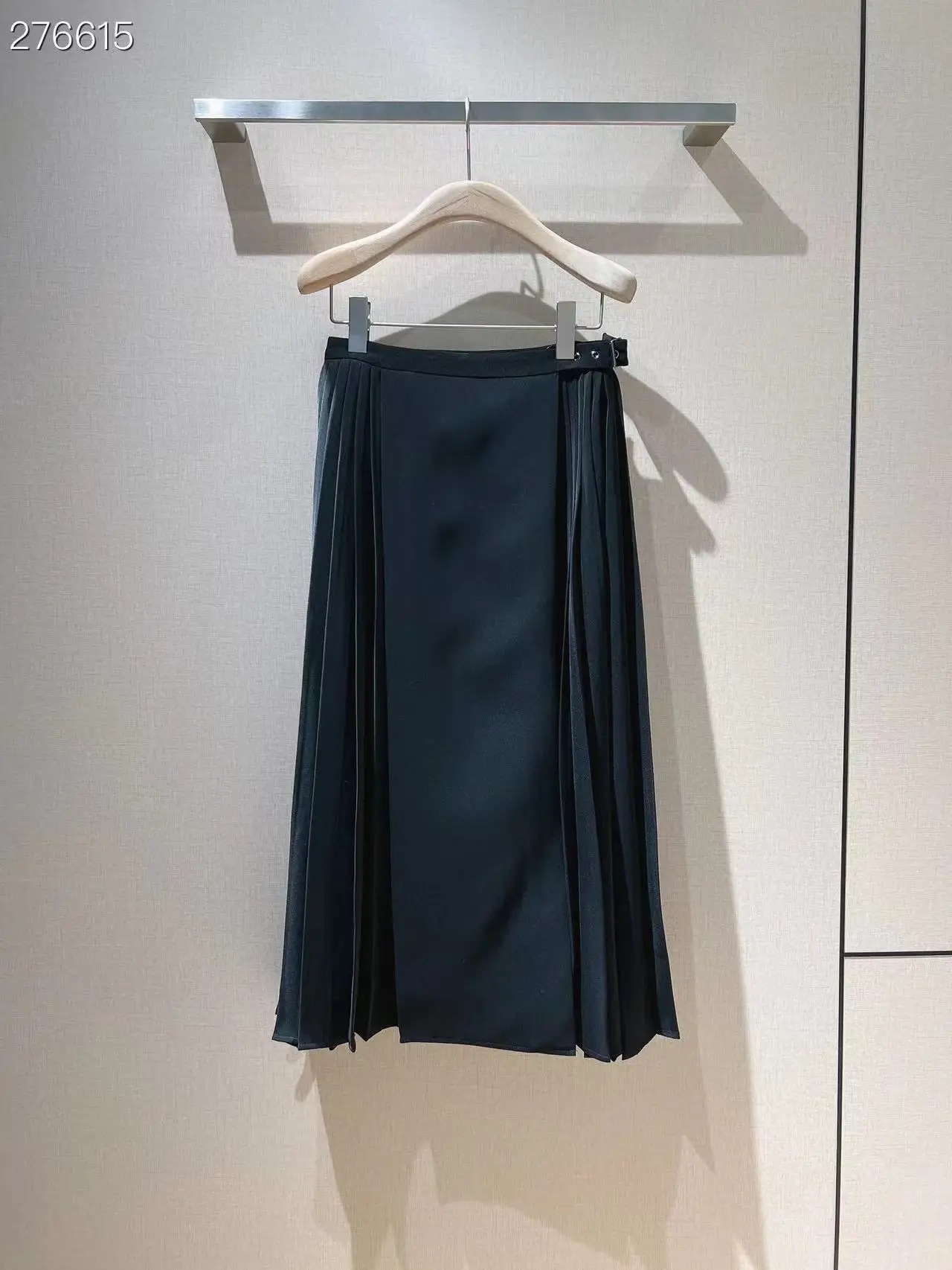 

Fyion Fashion Women Midi Skirts 2022 Summer Runway Luxury Brand European Design Party Style Black Pleated Clothing Skirts