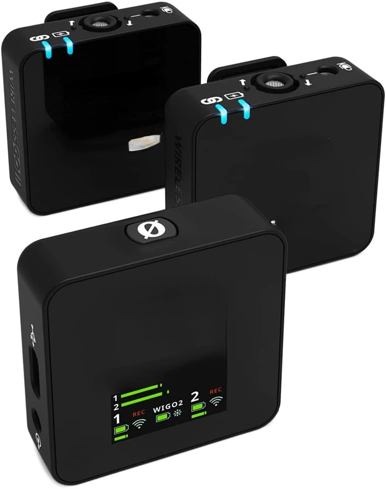 

Dual Channel Wireless System with Built-in Microphones with Analogue and Digital USB Outputs, Compatible with Cameras