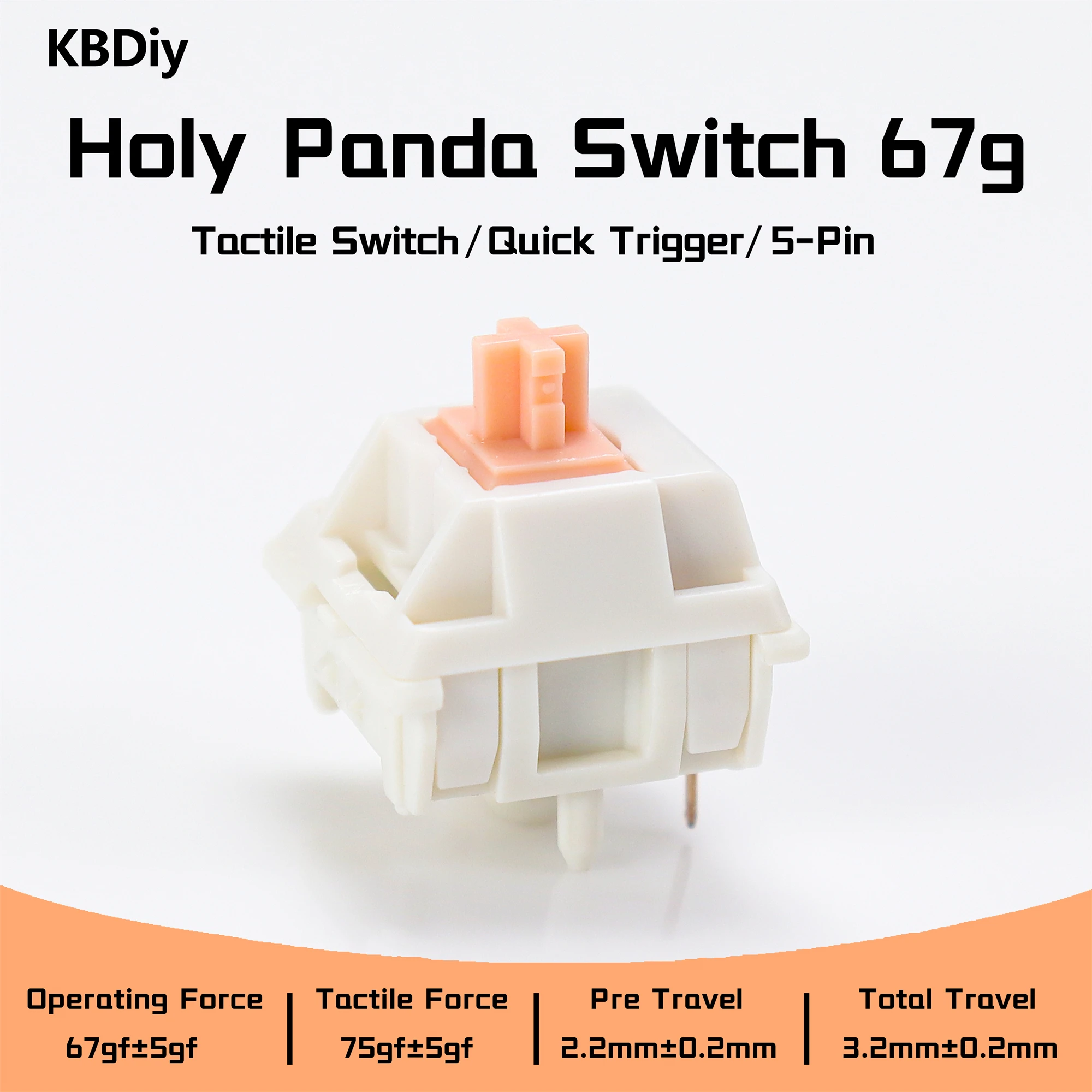 Enhanced Tactile Mechanical Keyboard Switch - Factory Lubed, RGB SMD, 62g Actuation
