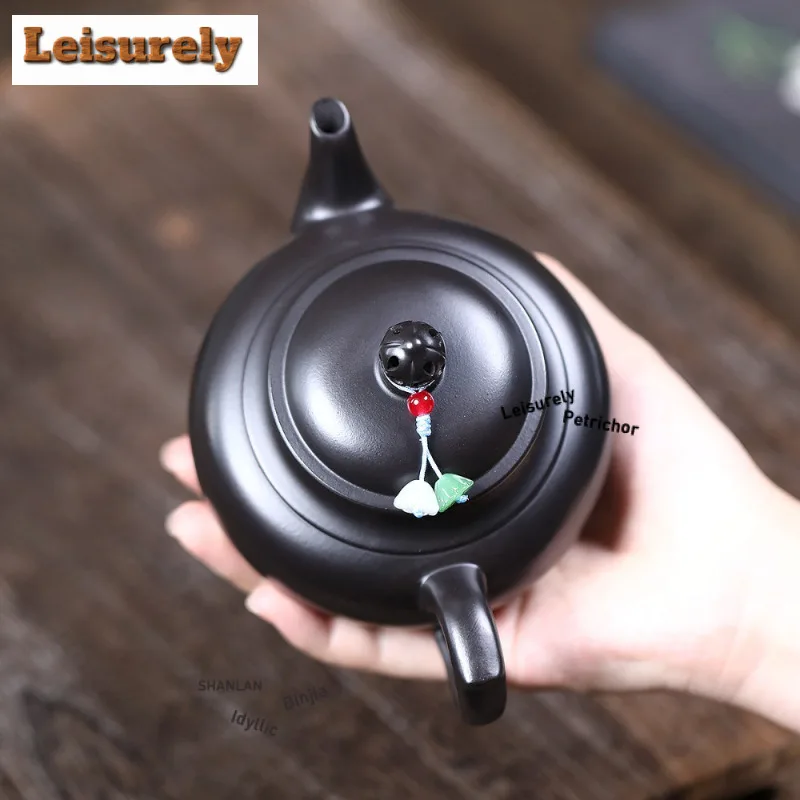 310ml Retro Yixing Purple Clay Teapots Handmade Black Pot Raw Ore Dahongpao Mud Tea Maker Kettle With Strainer Zisha Tea Set