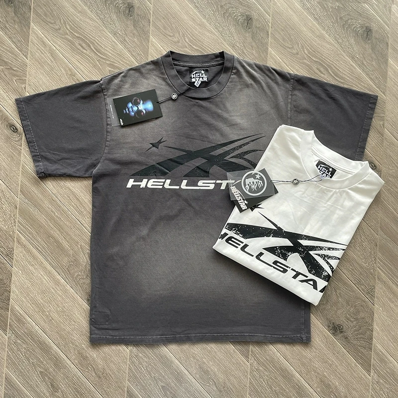 

HELLSTAR Large Logo T-shirt High Street Large 1:1 Cotton Wash Short Sleeves