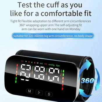 Bluetooth smart sphygmomanometer Integrated High definition LCD display health device with English voice Blood pressure monitor 1