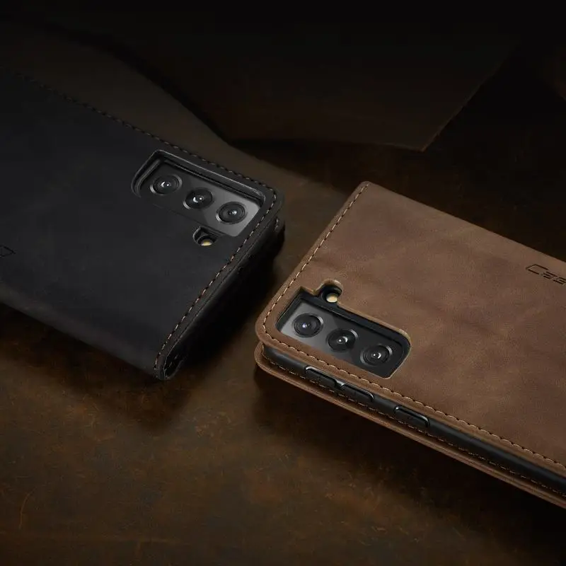 Case Cover For Samsung Galaxy S21 FE Leather Wallet Flip Magnetic Attraction Back Phone Case For Samsung S 21 FE