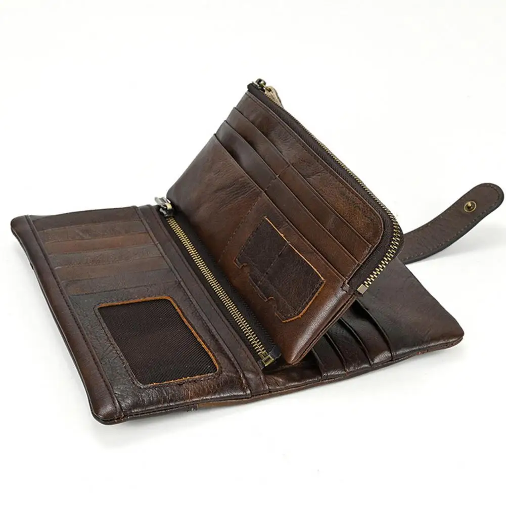 Snap Design Wallet Retro Father's Wallet with Rfid Waterproof Organizer Multiple Card Slots for Men Faux Leather