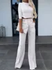 Elegant Office Lady Suits Fashion Solid Color Two Piece Set For Women Casual Crop Top+high Waist Pants Women's Sets 2024 Autumn 2