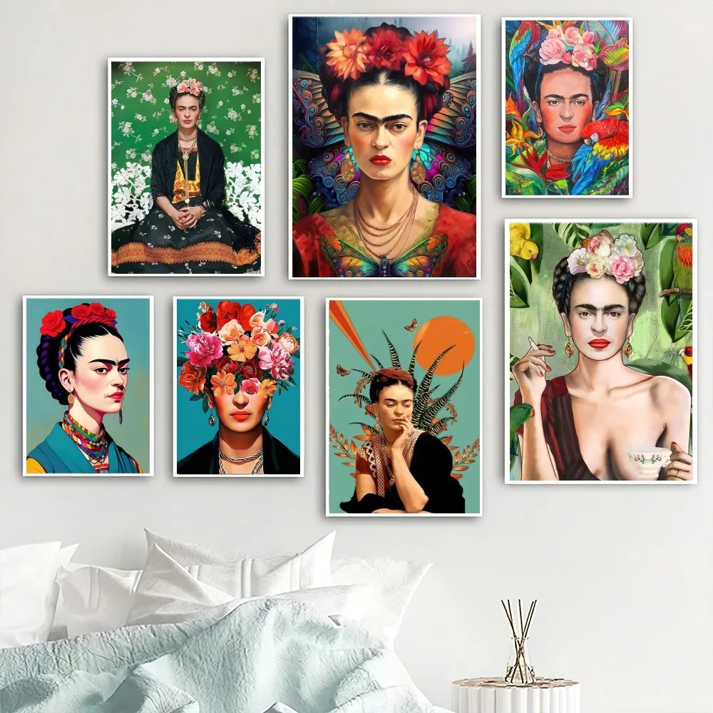 

Художественный плакат F-Frida K-Kahlo, домашний декор для комнаты, гостиная, спальня, эстетическое искусство, наклейки на стену