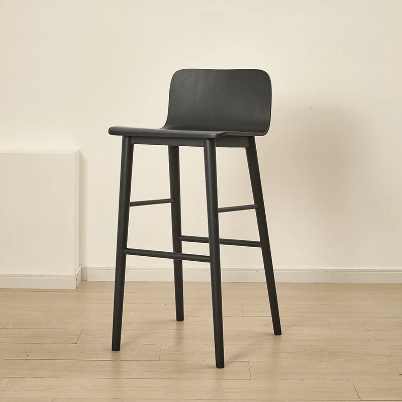 Sgabello da bar moderno in legno massello di design americano - immagine 5