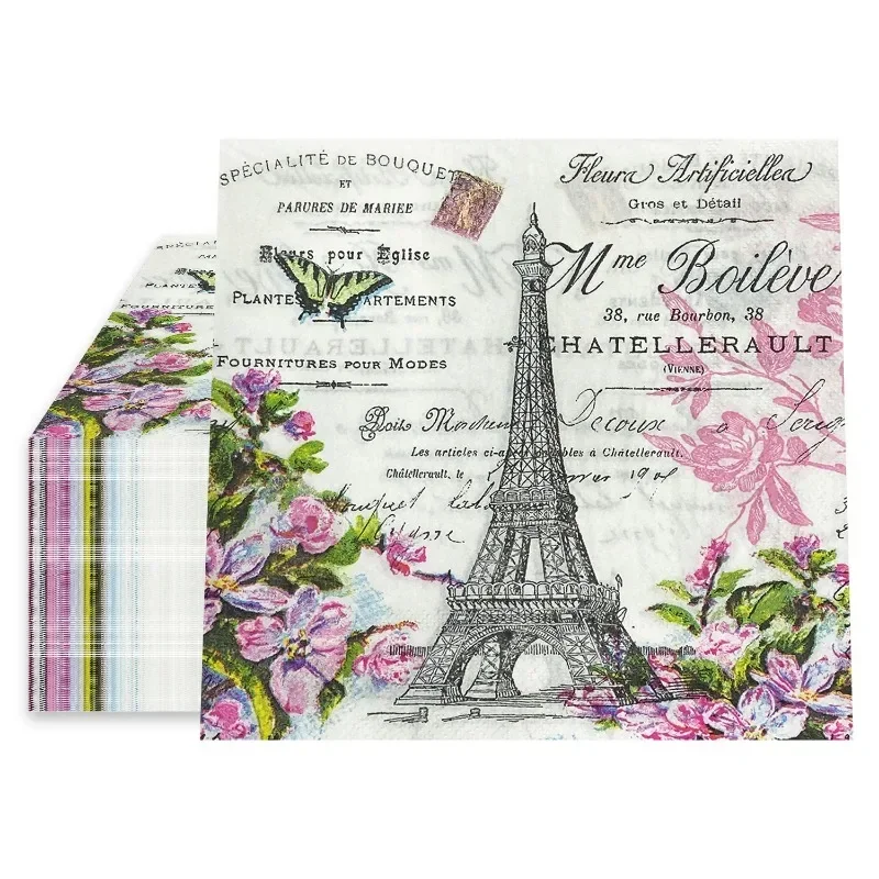 Disposable Paper Placemats Paper Napkins 20pcs 33*33cm Titan Butterfly Element Party Decoration